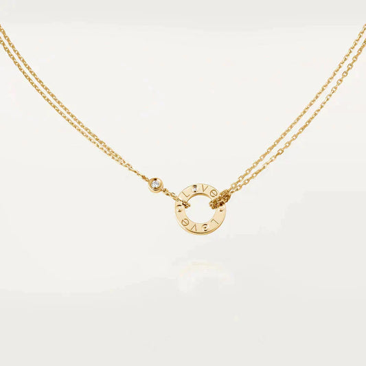 [Kincade Jewelrys]LOVE NECKLACE 16MM 2 DIAMONDS