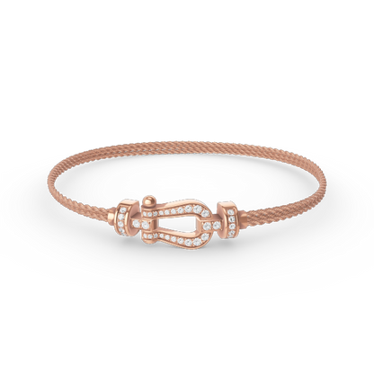 [Kincade Jewelrys]FORCE SMALL HORSESHOE  DIAMOND CHAIN ROPE BRACELET