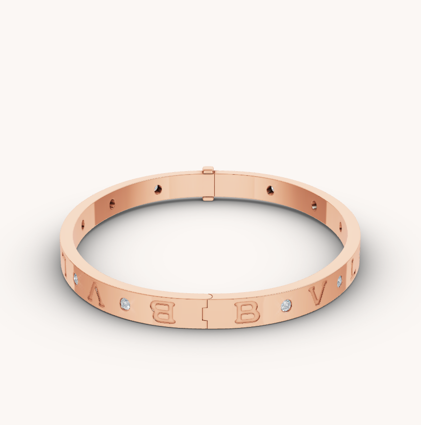[Kincade Jewelrys]ZERO 1 PINK GOLD 12 DIAMONDS BRACELET