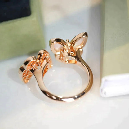 [Kincade Jewelrys]TWIN BUTTERFLY DIAMOND MOP RING