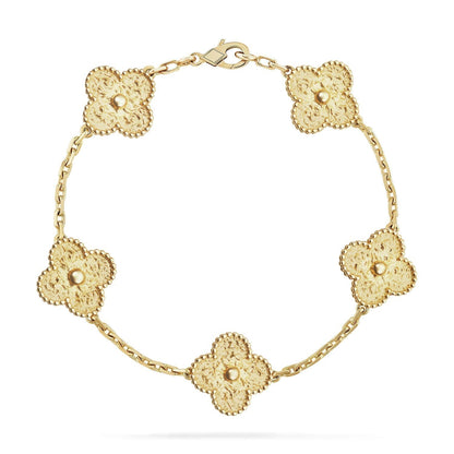 [Kincade Jewelrys] PULSERA BRONCEADA CON 5 MOTIVOS DE TRÉBOL 