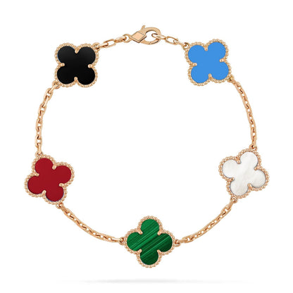 [Kincade Jewelrys] PULSERA MULTICOLOR CON 5 MOTIVOS DE TRÉBOL