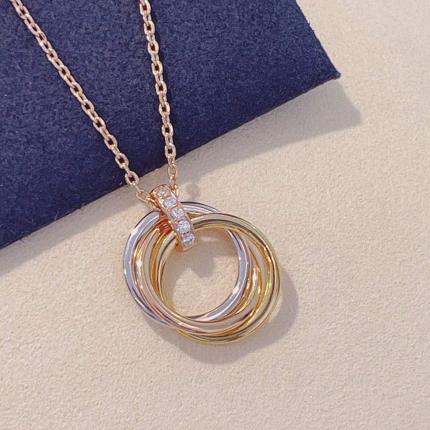[Kincade Jewelrys]TRINITY NECKLACE GOLD  DIAMONDS
