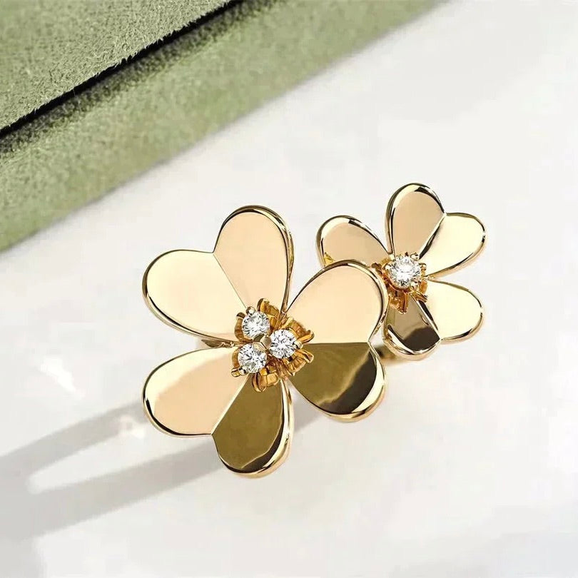 [Kincade Jewelrys]CLOVER COMOS GOLD DIAMOND RING