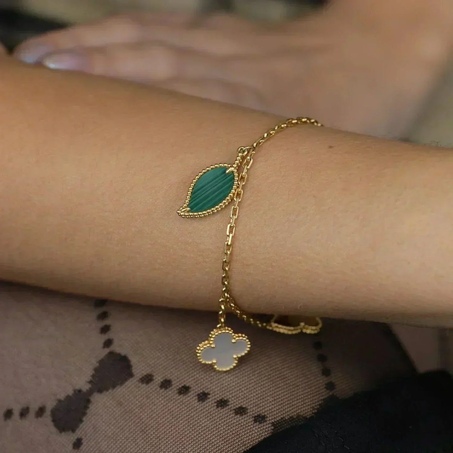 [Kincade Jewelrys]LUCKY SPRING 5 MOTIF GOLD BRACELET