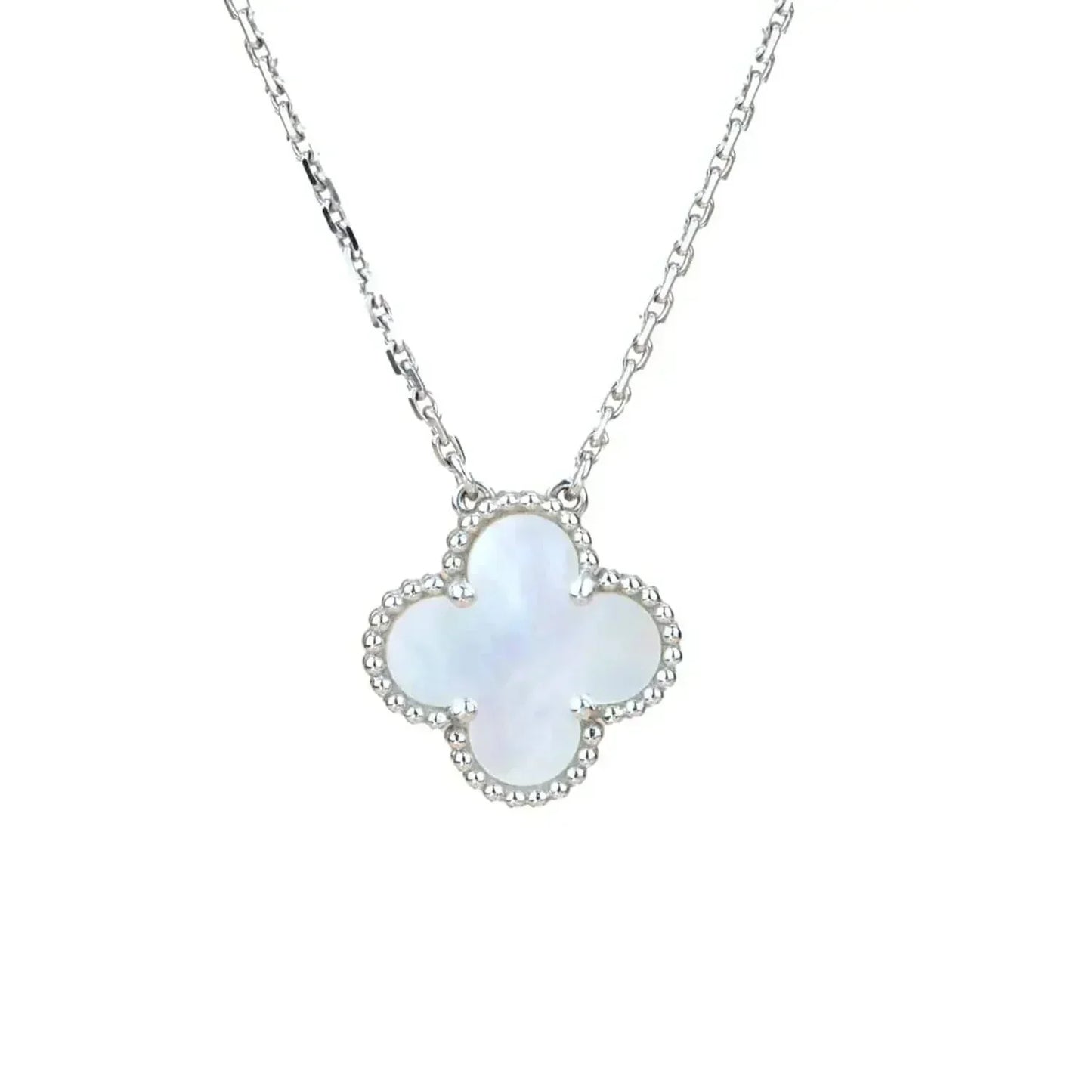 [Kincade Jewelrys]CLOVER  15MM WHITE MOTHER-OF-PEARL SILVER