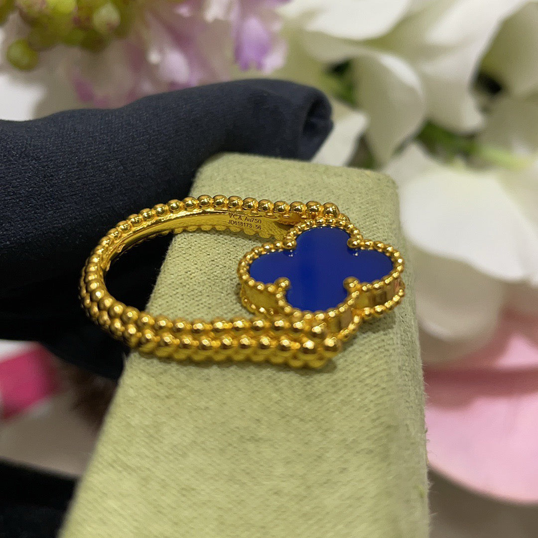 [Kincade Jewelrys]CLOVER RIVERSIBLE BLUE AGATE RING