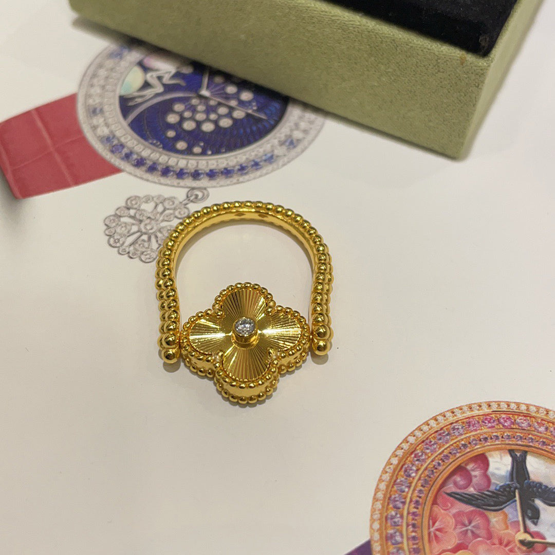 [Kincade Jewelrys]CLOVER RIVERSIBLE BLUE AGATE RING