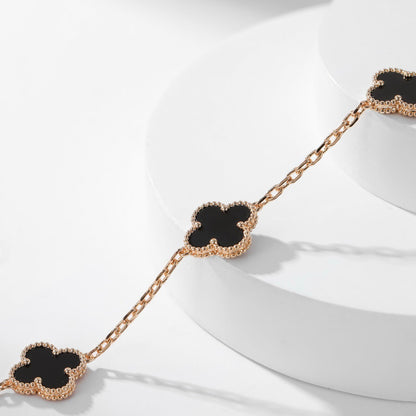 [Kincade Jewelrys]CLOVERS THE 10-MOTIFS ONYX NECKLACE