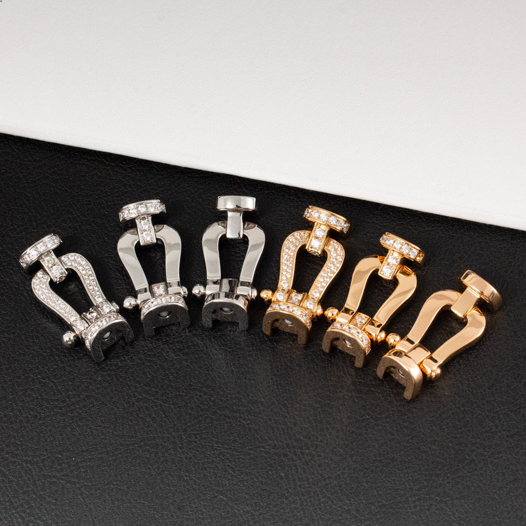 [Kincade Jewelrys]FORCE LARGE HORSESHOE FULL DIAMOND BRACELET SILVER