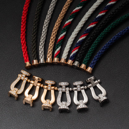 [Kincade Jewelrys]FORCE LARGE HORSESHOE FULL DIAMOND BRACELET ROSE GOLD
