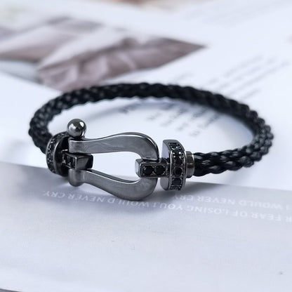 [Kincade Jewelrys]FORCE LARGE SERIES HORSESHOE BLACK SAMURAI BRACELET