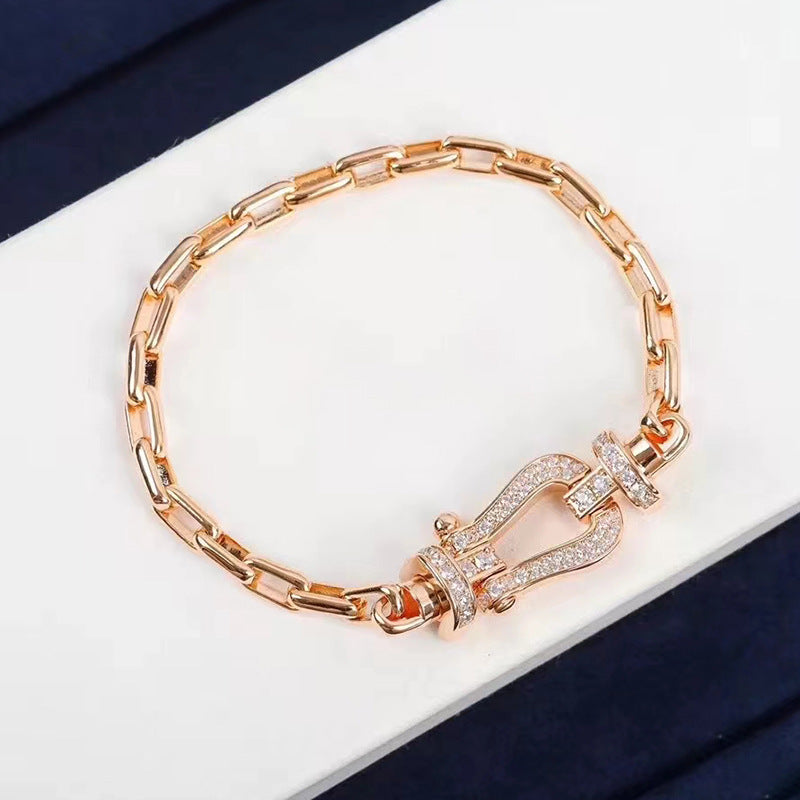 [Kincade Jewelrys]FORCE LARGE HORSESHOE CLASP  METAL BRACELET