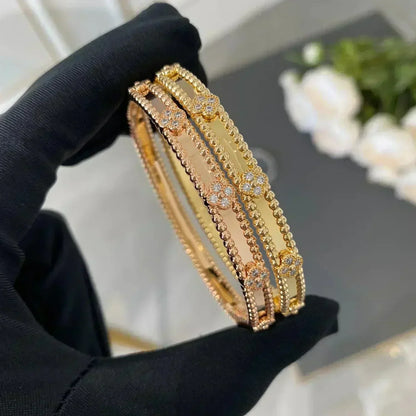 [Kincade Jewelrys]CLOVER BRACELET 4MM DIAMONDS