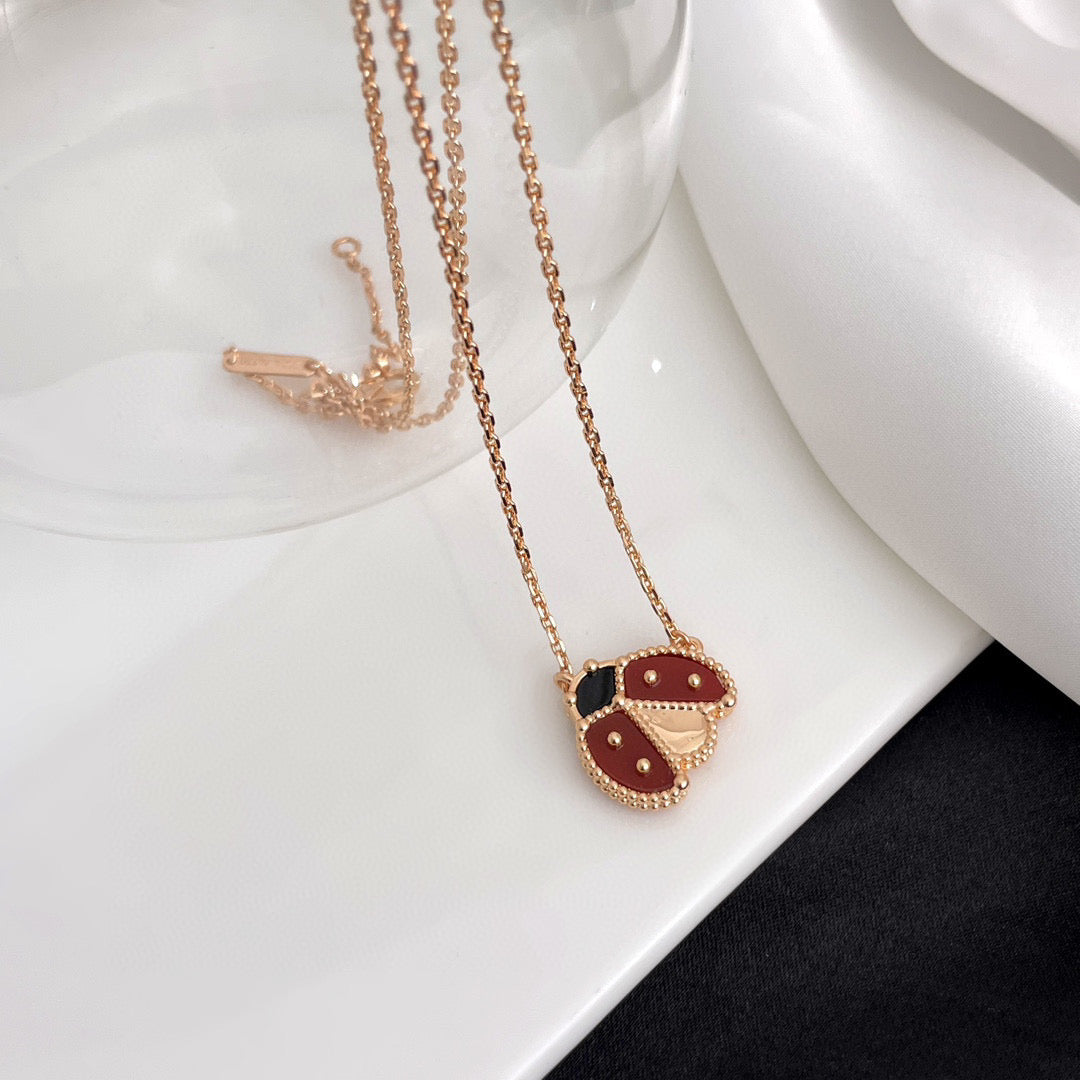 [Joyas Kincade]COLLAR DE MARIQUITA CON CORNALINAS DE LA SUERTE