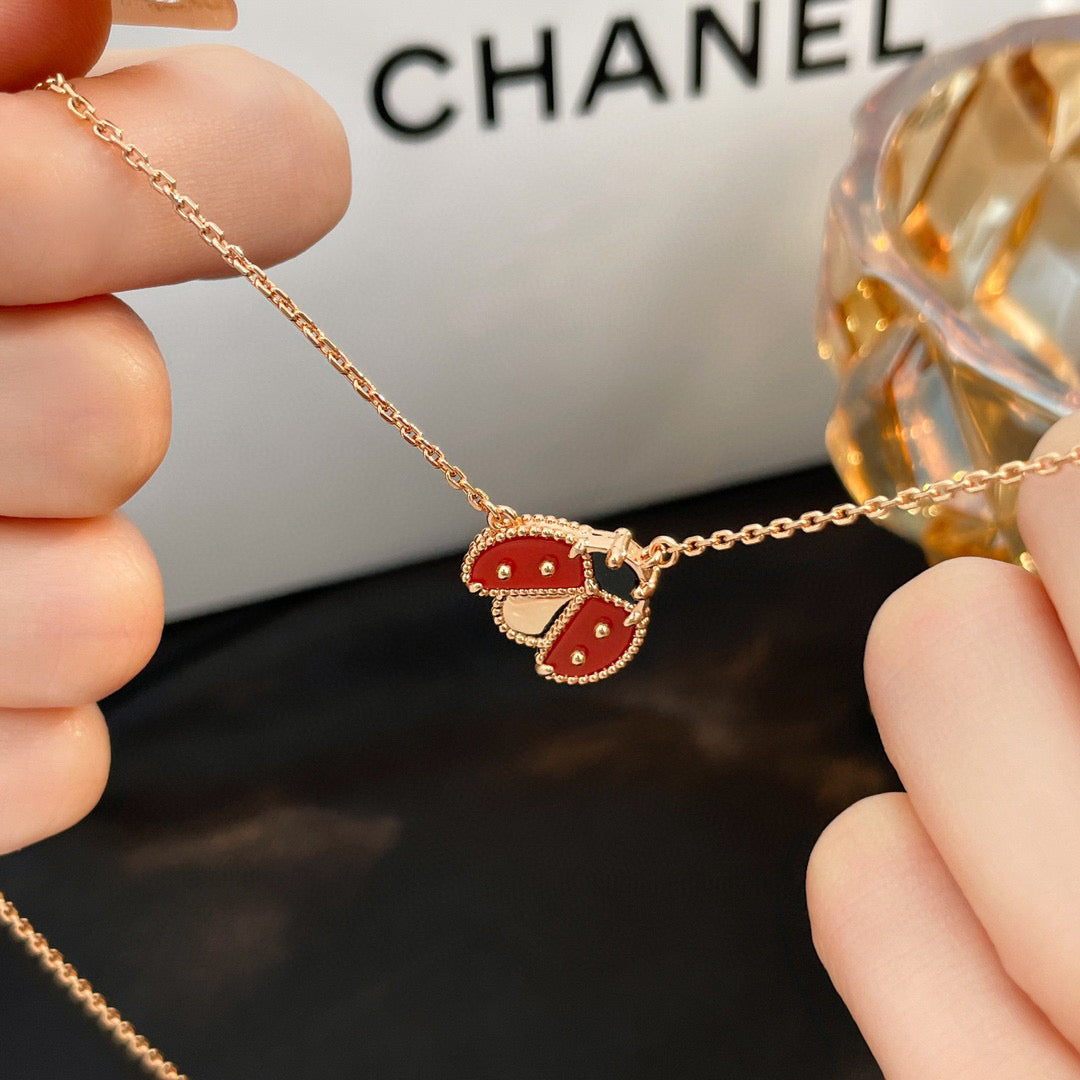 [Joyas Kincade]COLLAR DE MARIQUITA CON CORNALINAS DE LA SUERTE
