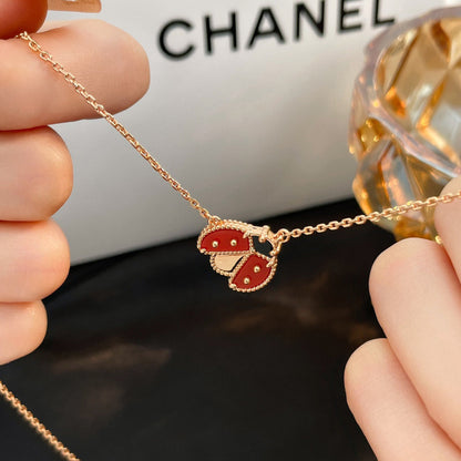 [Joyas Kincade]COLLAR DE MARIQUITA CON CORNALINAS DE LA SUERTE