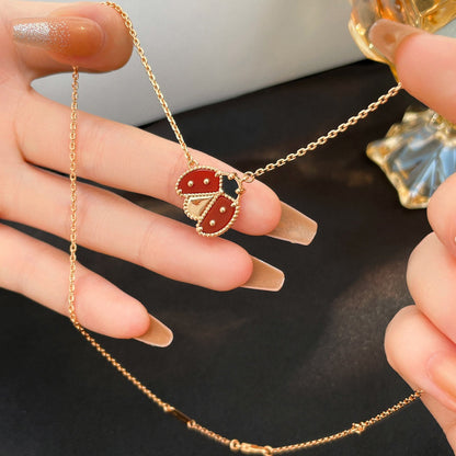 [Joyas Kincade]COLLAR DE MARIQUITA CON CORNALINAS DE LA SUERTE