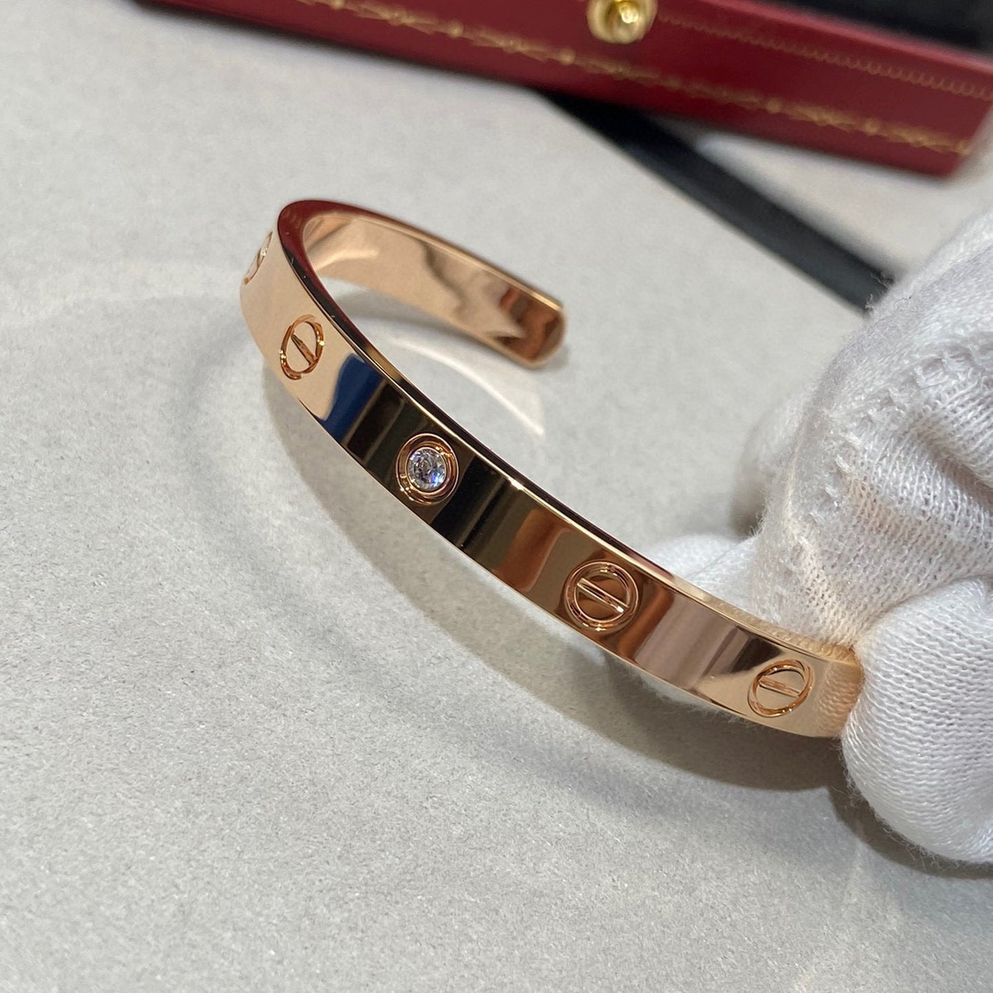 [Kincade Jewelrys]LOVE BRACELET 6.1MM 1 DIAMOND OPEN CUFF