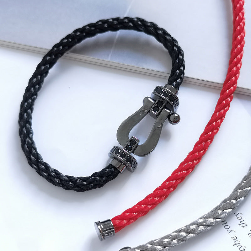 [Kincade Jewelrys]FORCE LARGE SERIES HORSESHOE BLACK SAMURAI BRACELET
