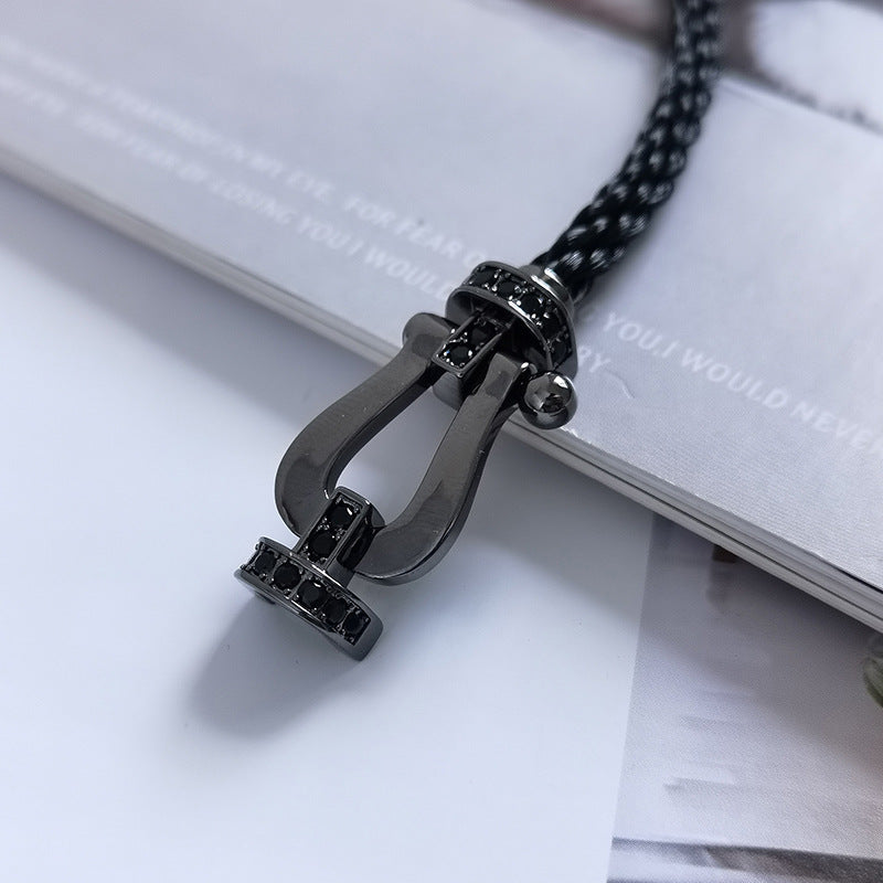 [Kincade Jewelrys]FORCE LARGE SERIES HORSESHOE BLACK SAMURAI BRACELET