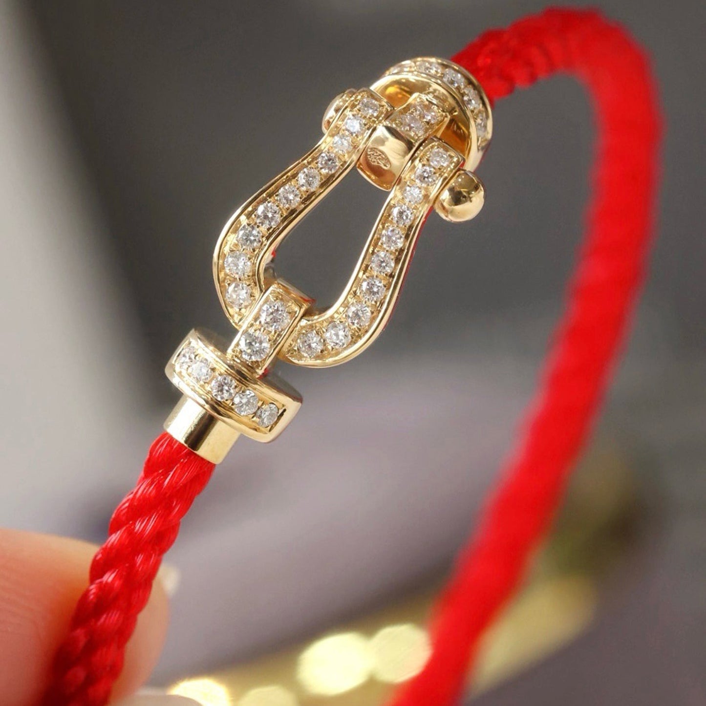 [Kincade Jewelrys]FORCE LARGE HORSESHOE FULL DIAMOND BRACELET ROSE GOLD