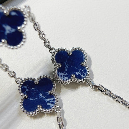 [Kincade Jewelrys]CLOVER 5 MOTIF PIETERSITE SILVER BRACELET