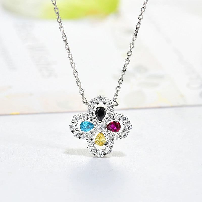 [Kincade Jewelrys] COLLAR DE LAZO CON DIAMANTE Y MOTIVO COMPLETO DE 16 MM EN MÚLTIPLES COLORES