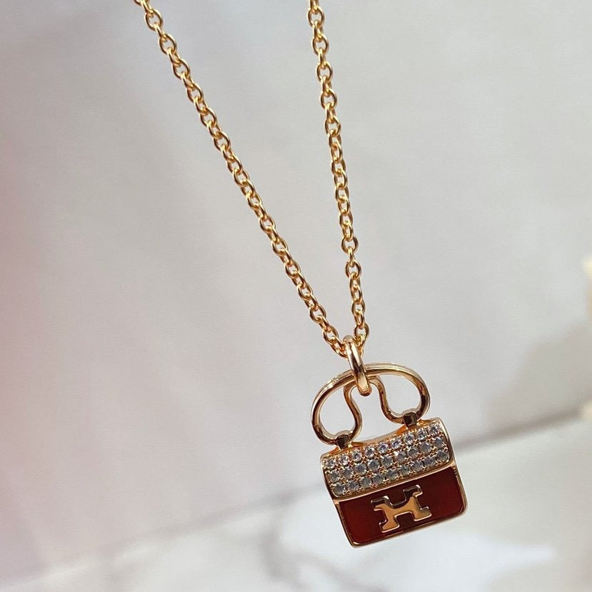 [Kincade Jewelrys]CONSTANCE RED PEDANT PINK GOLD NECKLACE
