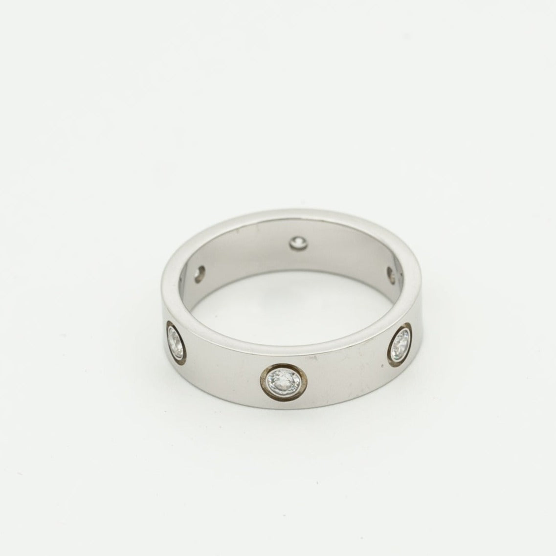 [Kincade Jewelrys]LOVE RING 5.5MM 6 DIAMONDS SILVER
