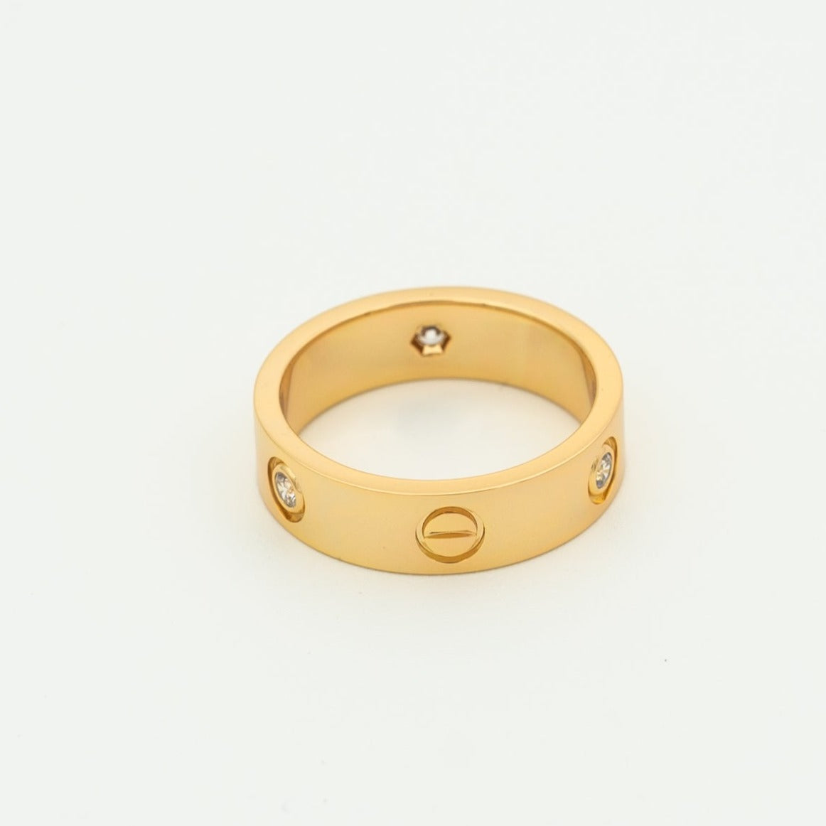 [Kincade Jewelrys]LOVE RING 5.5MM 3 DIAMONDS PINK GOLD
