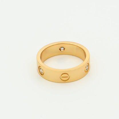 [Kincade Jewelrys]LOVE RING 5.5MM 3 DIAMONDS PINK GOLD