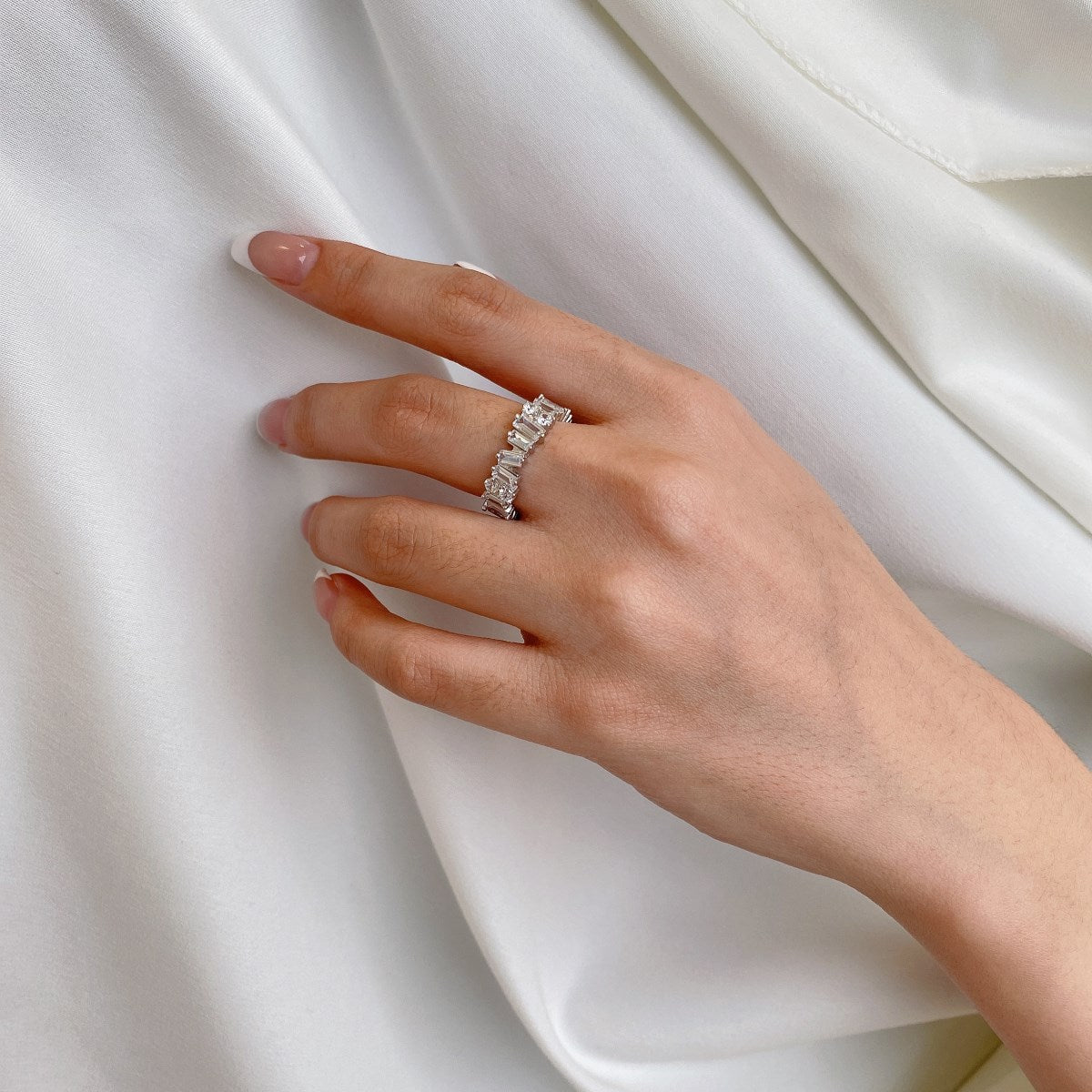 [Kincade Jewelrys]Delicate Multi Shape Tennis Ring