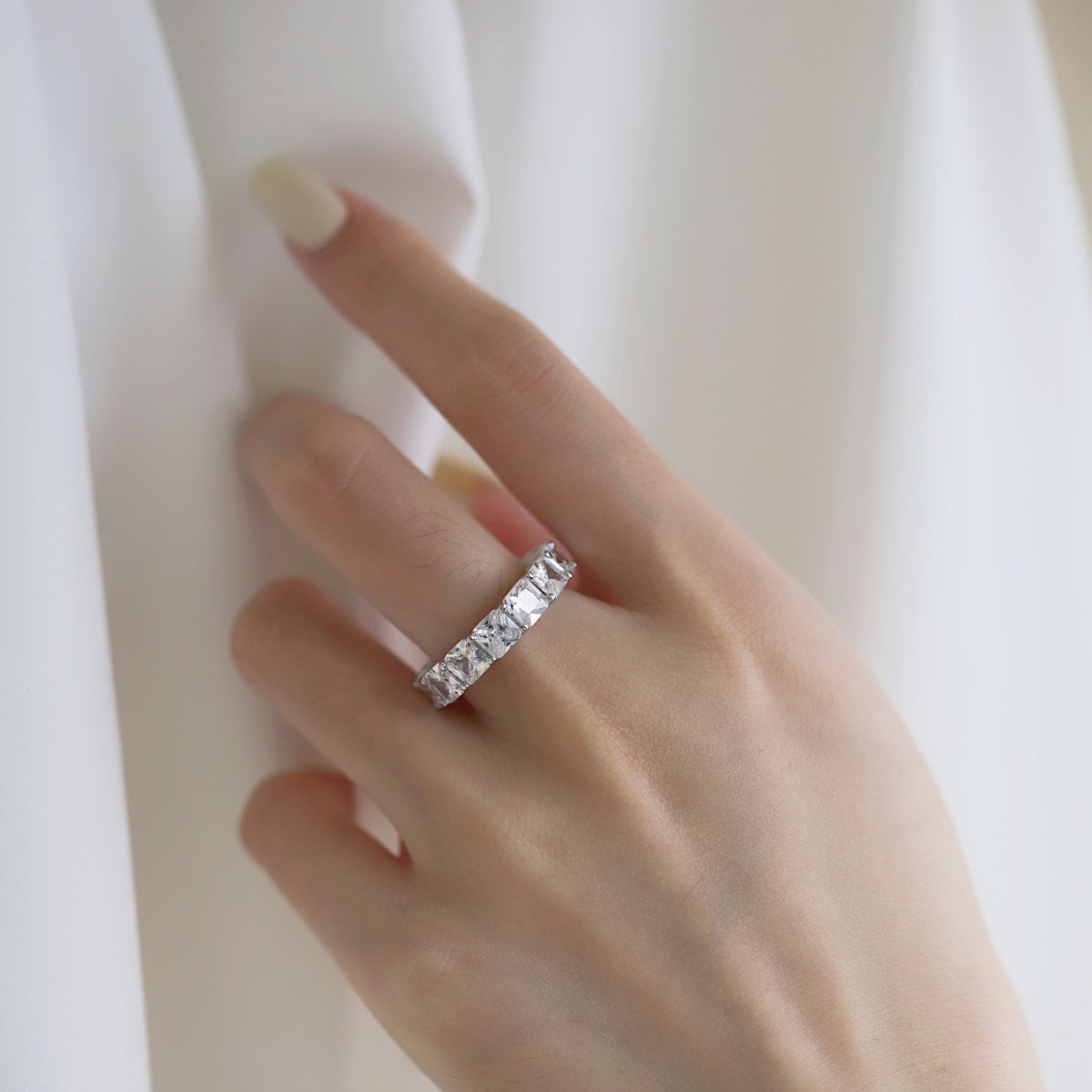 [Kincade Jewelrys]Elegant Princess Cut Tennis Ring