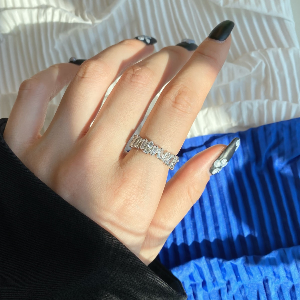 [Kincade Jewelrys]Delicate Multi Shape Tennis Ring