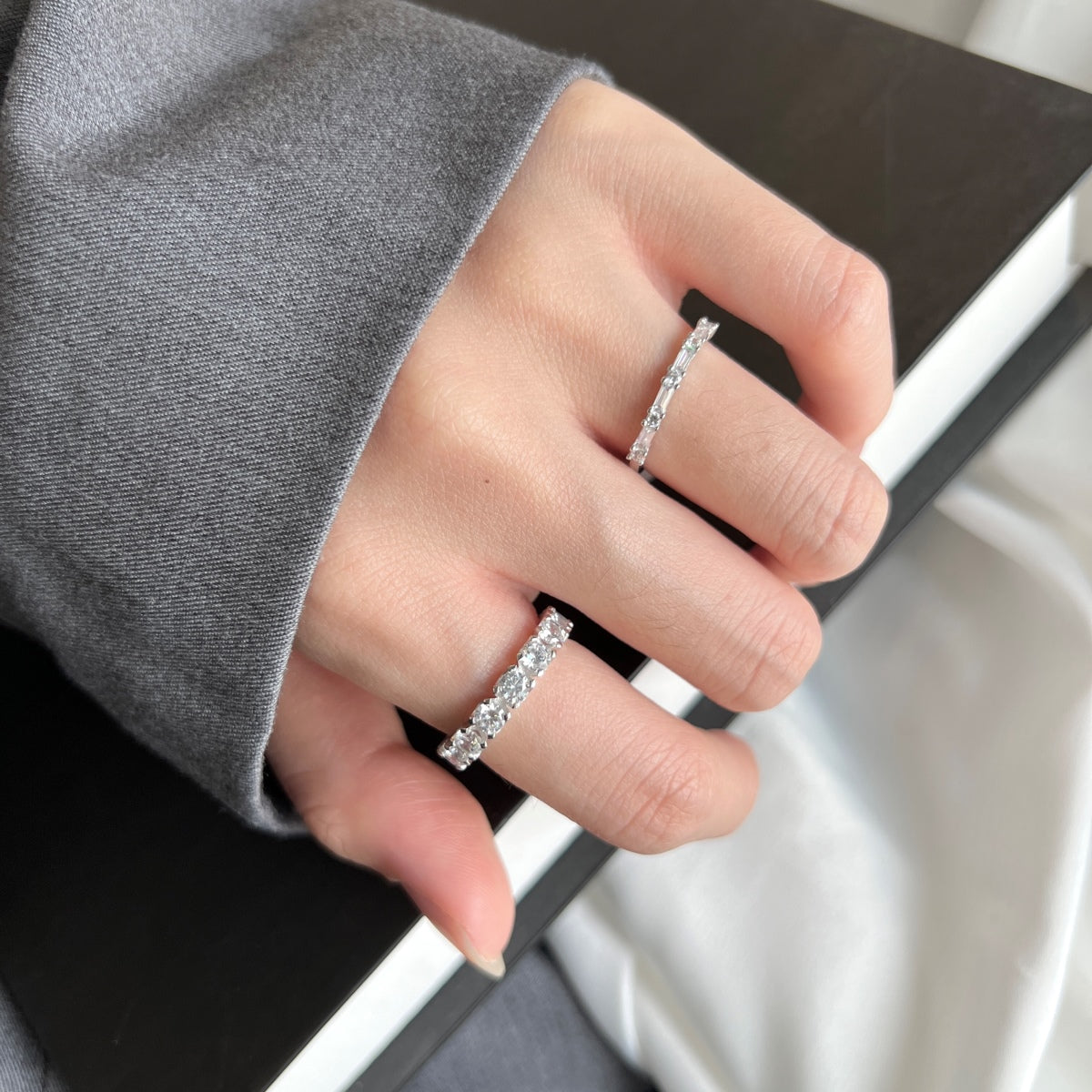 [Kincade Jewelrys]Eternity Round Cut Tennis Ring