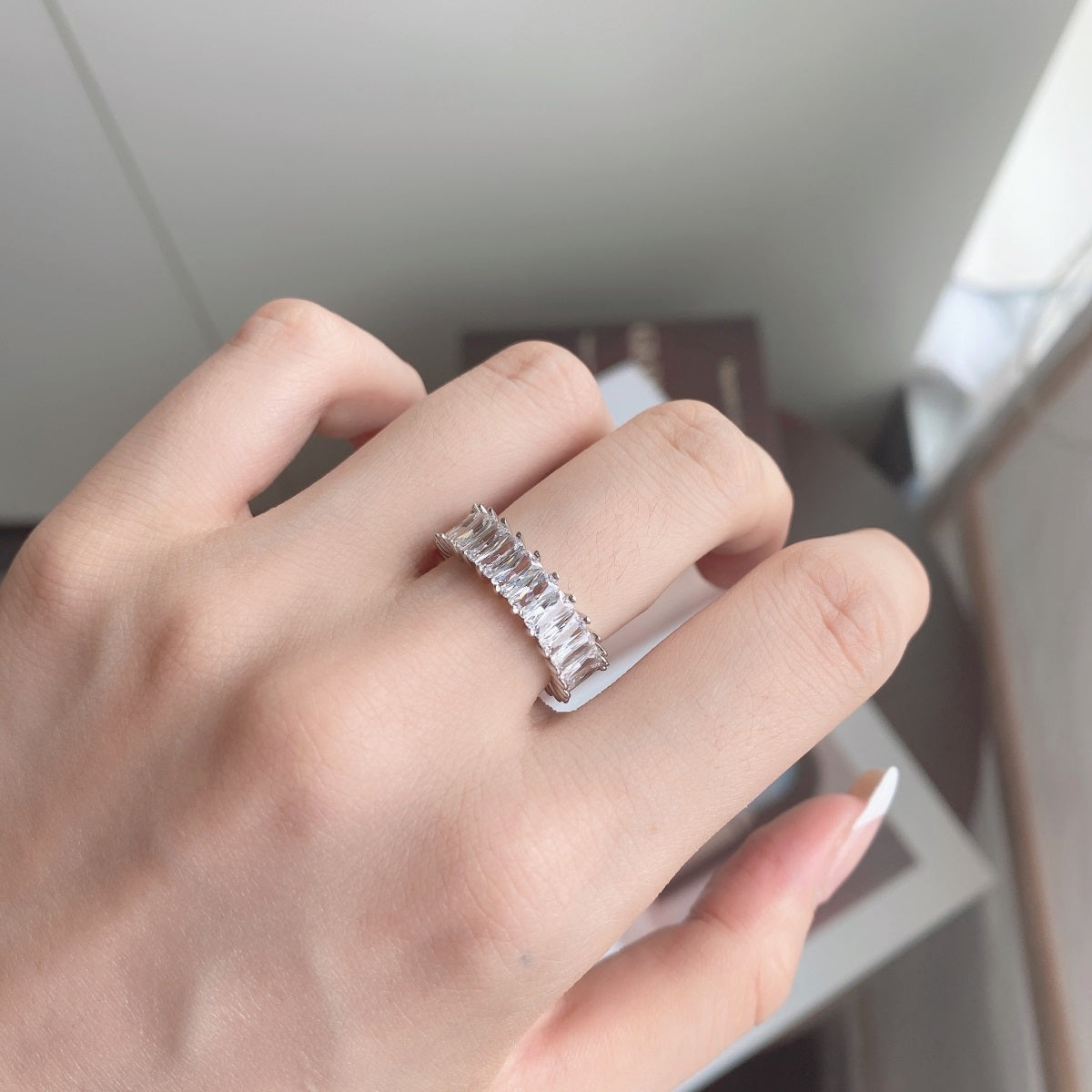 [Kincade Jewelrys]Unique Colorful Radiant Cut RIng