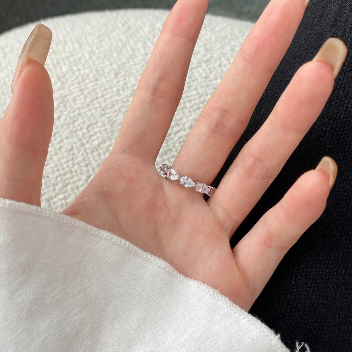 [Kincade Jewelrys]Exquisite Pear Cut Tennis Ring