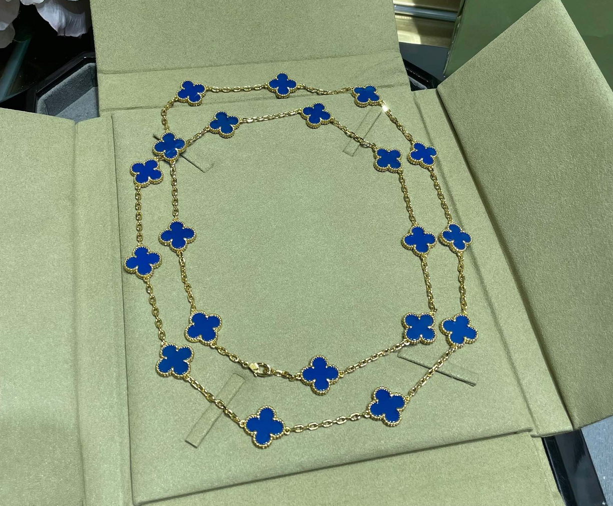 [Kincade Jewelrys] TRÉBOL 20 MOTIVOS ORO TURQUESA