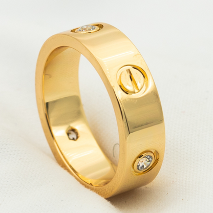 [Kincade Jewelrys]LOVE RING 5.5MM 3 DIAMONDS PINK GOLD