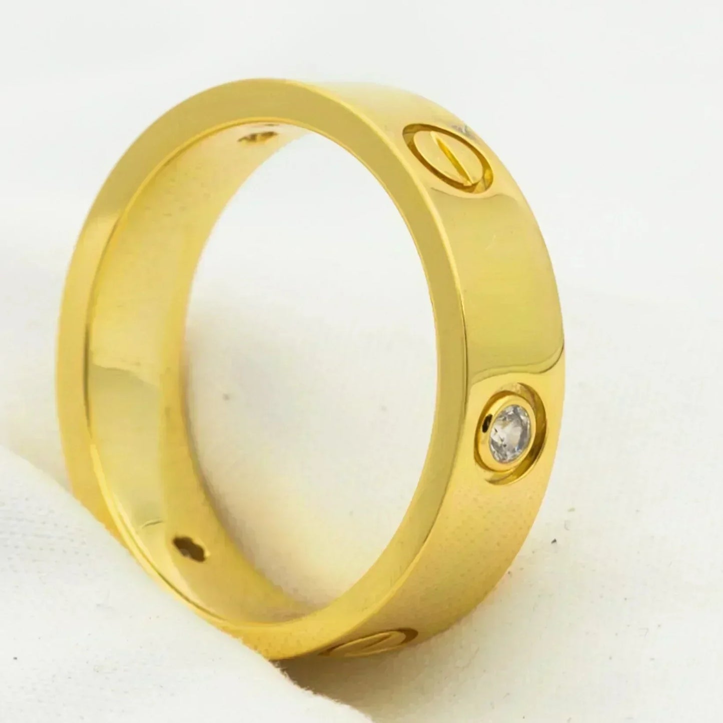 [Kincade Jewelrys]LOVE RING 5.5MM 3 DIAMONDS GOLD