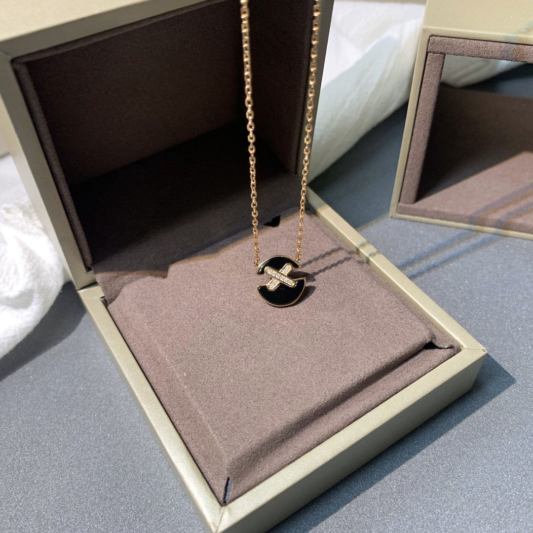 [Kincade Jewelrys]JEUX DE PINK GOLD DIAMOND NECKLACE