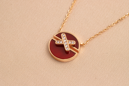 [Kincade Jewelrys]JEUX DE PINK GOLD DIAMOND NECKLACE