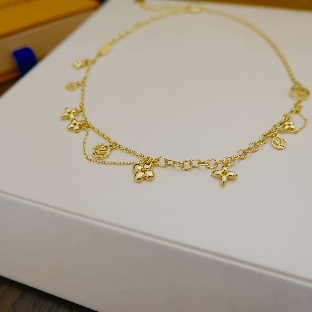 [Kincade Jewelrys]BLOOMING SUPPLE NECKLACE BRASS