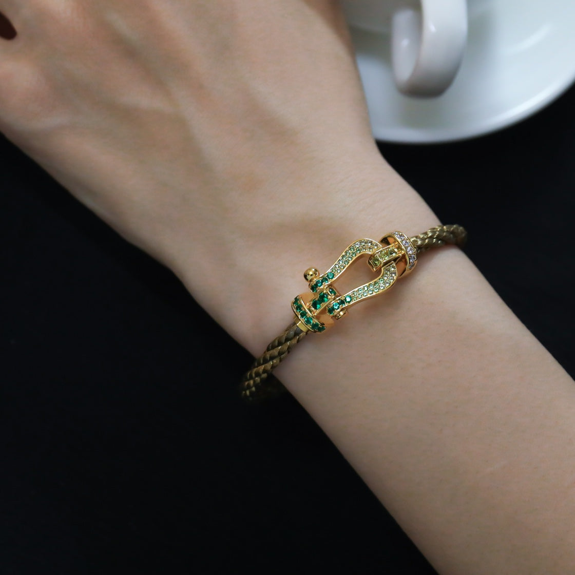 [Kincade Jewelrys]FORCE 10 GOLD GREEN DIAMOND PAVED