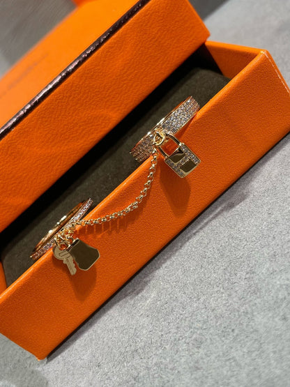 [Kincade Jewelrys]Anillo doble clochette HM Kelly con diamantes