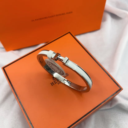 [Joyas Kincade]Pulsera clásica HM CLIC de esmalte blanco de 8 mm