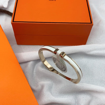 [Joyas Kincade]Pulsera clásica HM CLIC de esmalte blanco de 8 mm