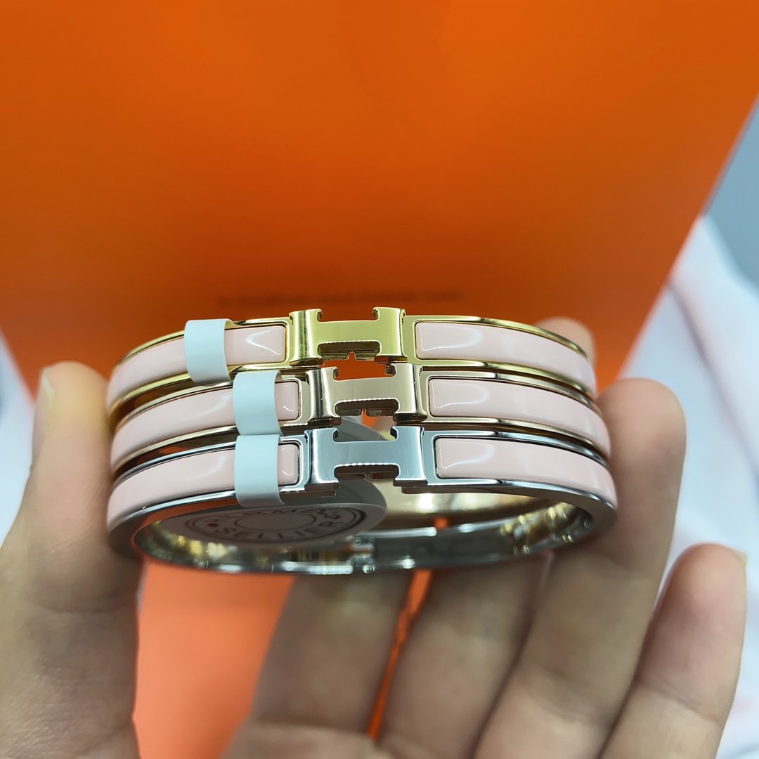 [Kincade Jewelrys]CLASSIC HM CLIC  PINK 8MM ENAMEL BRACELET
