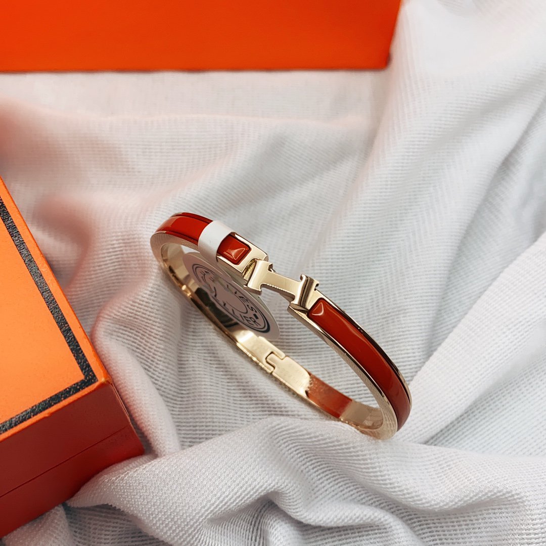 [Joyas Kincade]Pulsera clásica HM CLIC roja de 8 mm con esmalte